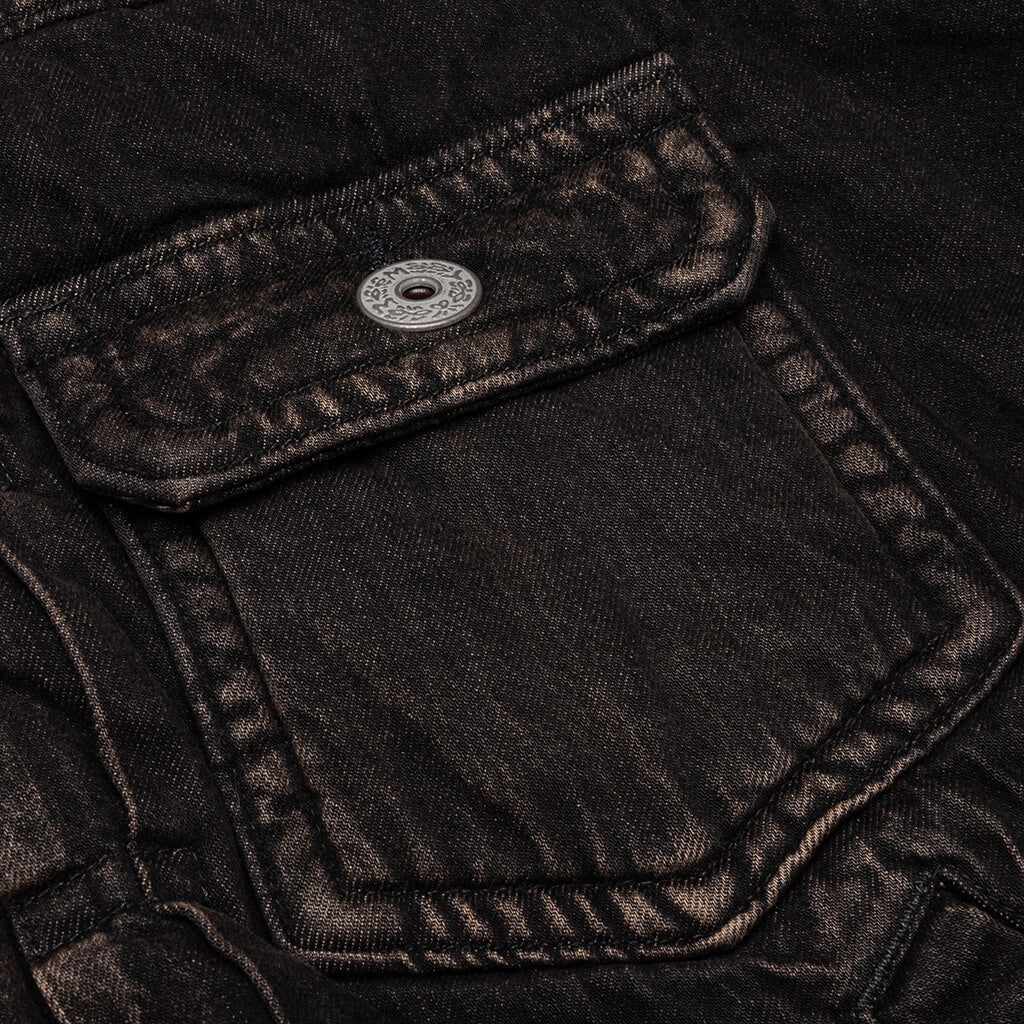PUFFER DENIM JACKET - BLACK - 6