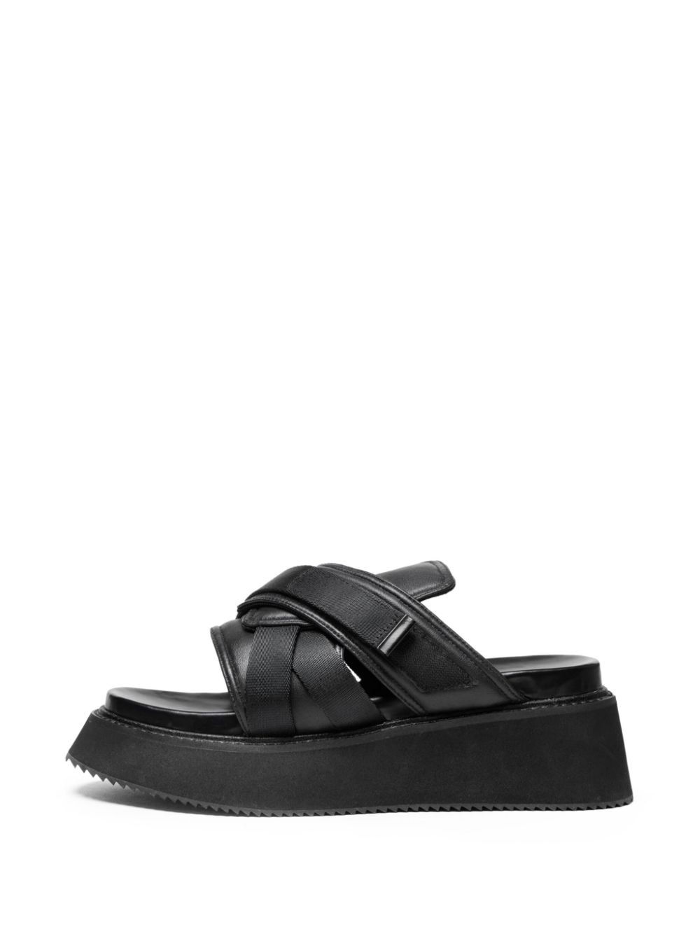 Tape leather sandals - 5