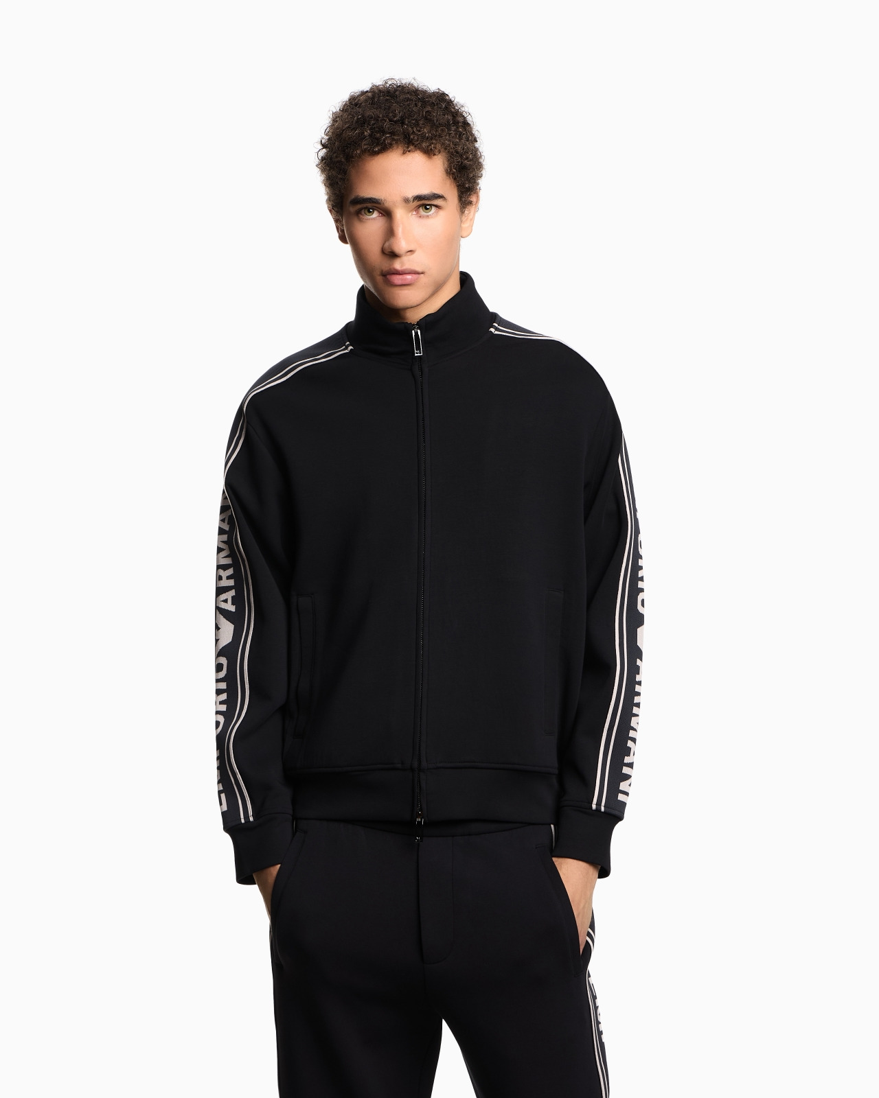 ASV DOUBLE-JERSEY FULL-ZIP SWEATSHIRT WITH LOGO STRIPE - 4