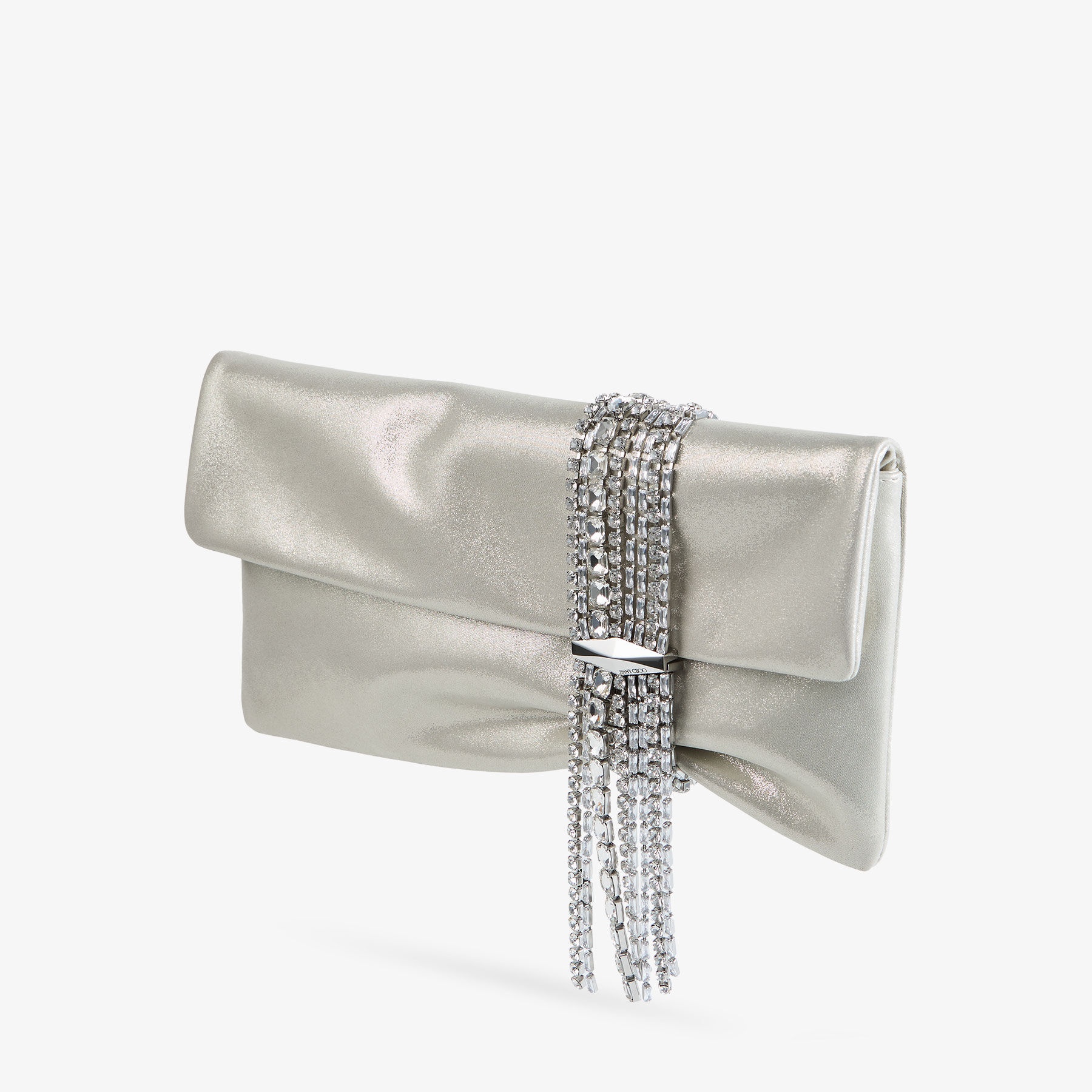 Zandra
Light Soft Gold Shimmer Suede Clutch with Chain Bracelet - 2
