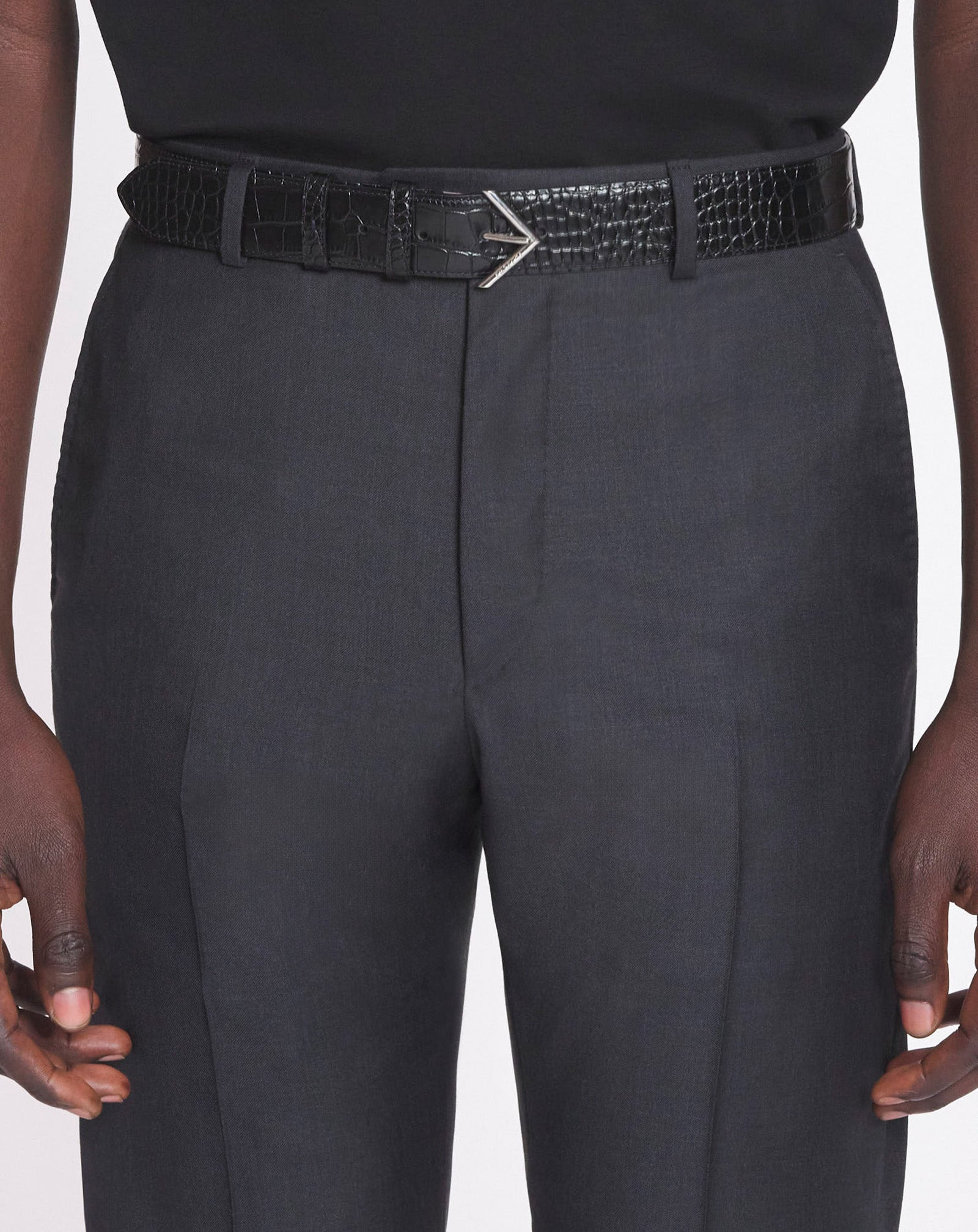 LANVIN SIGNATURE BELT IN CROCODILE-EFFECT LEATHER - 2