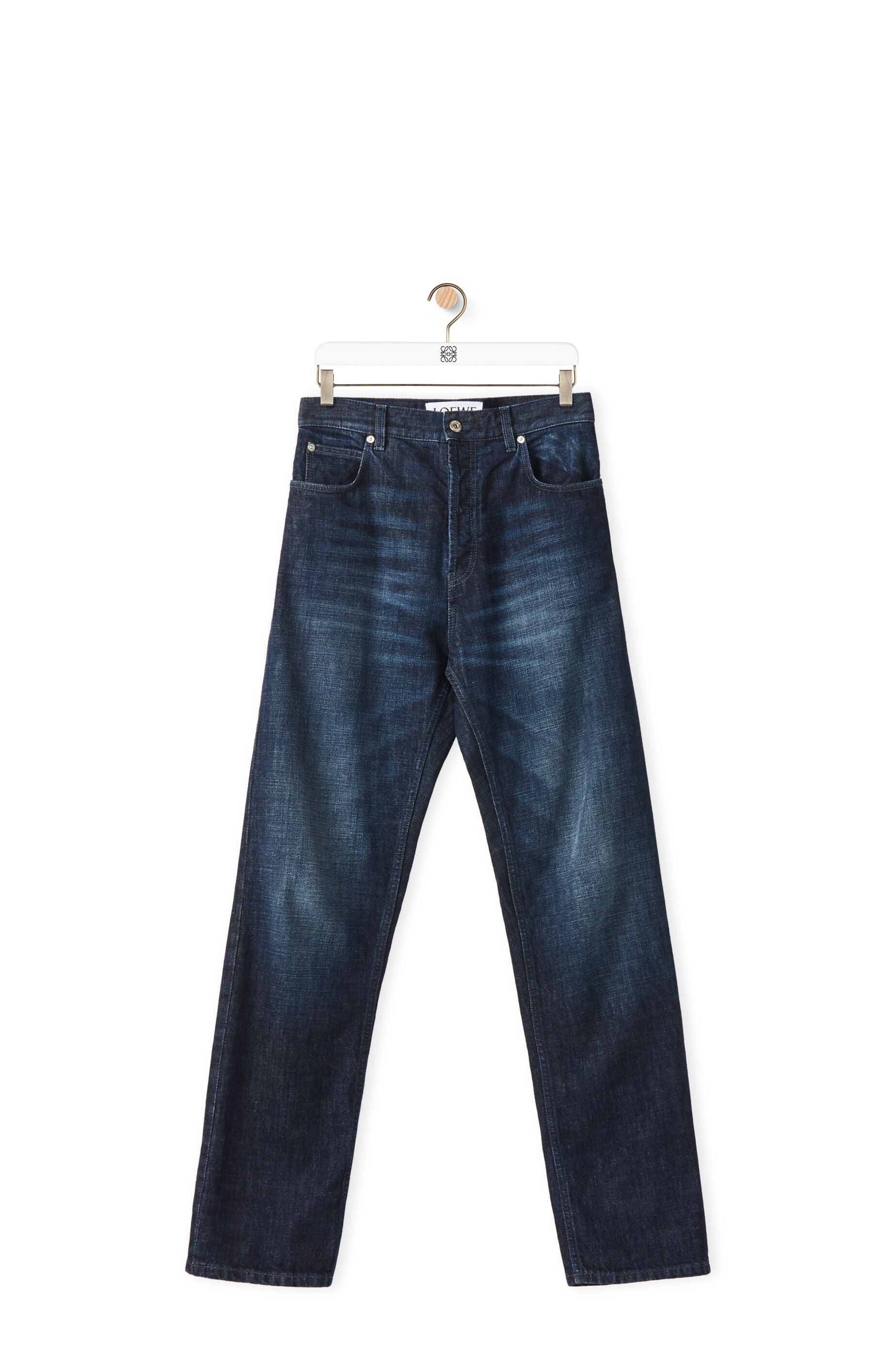 Tapered vintage wash jeans in cotton - 1