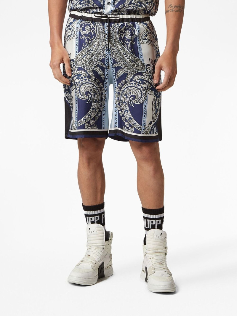 paisley-print silk short 3