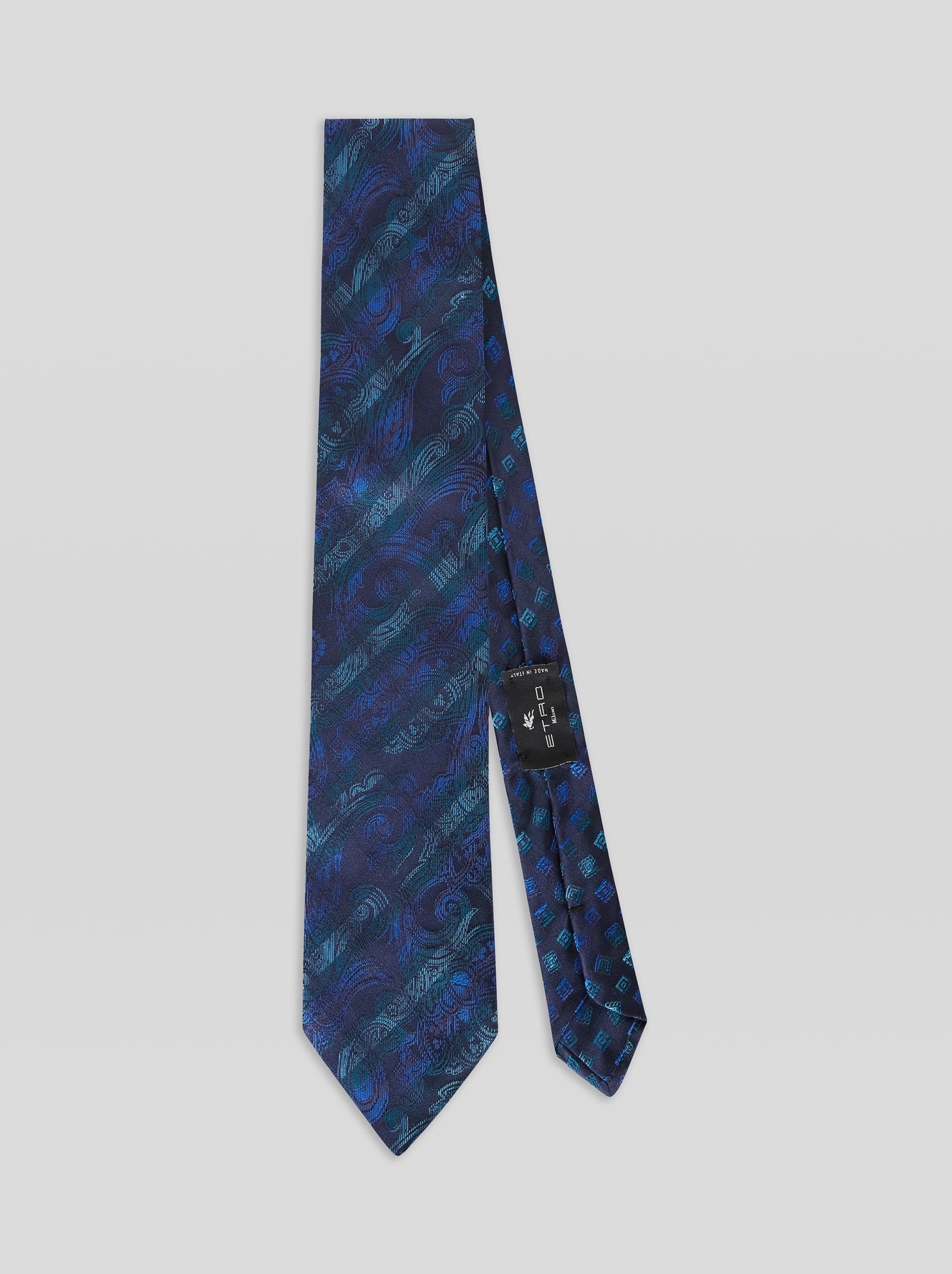 CHECK PAISLEY SILK TIE - 1