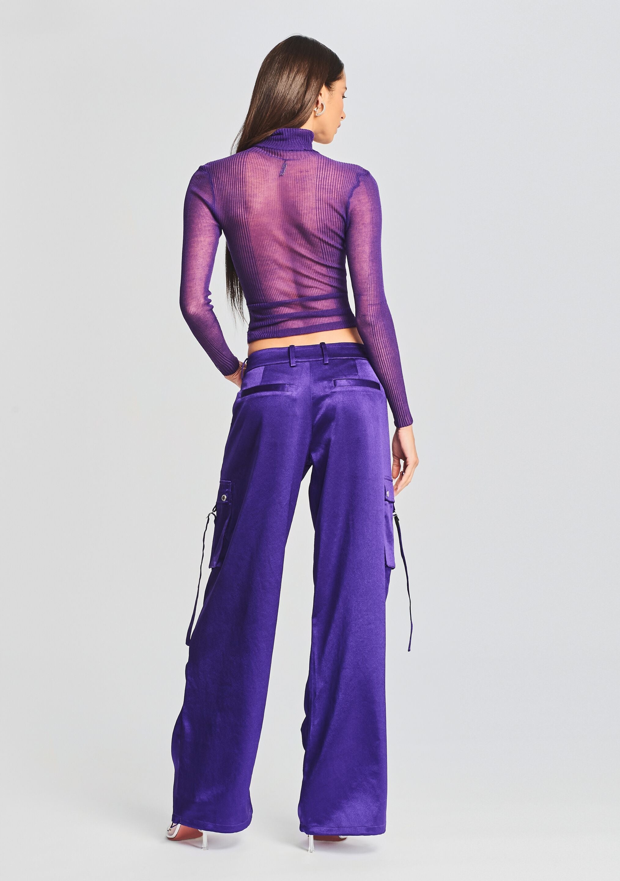 LAI SATIN CARGO PANT - 4