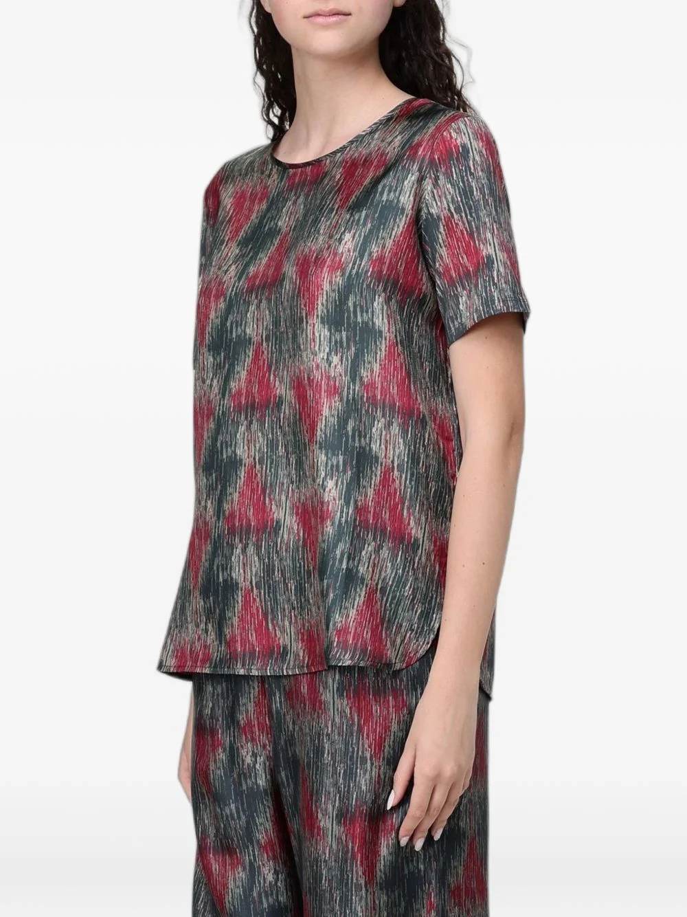 abstract-print short-sleeve top - 1