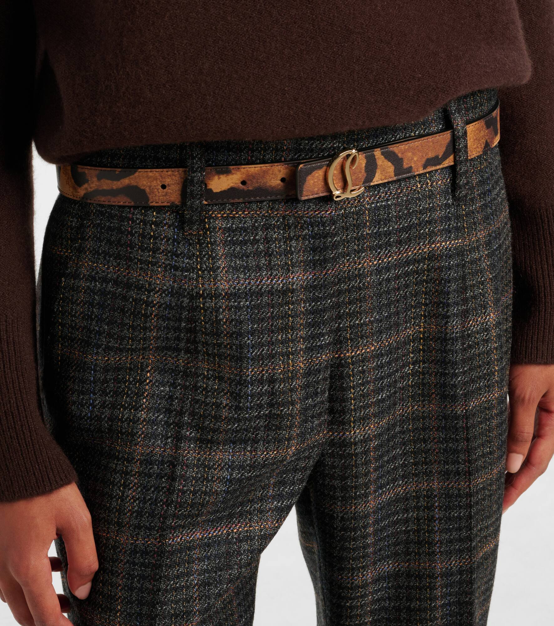 Leopard-print leather belt - 2