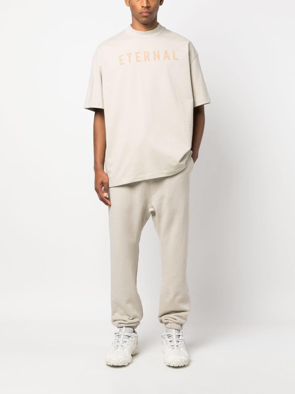 logo-patch cotton track pants - 2