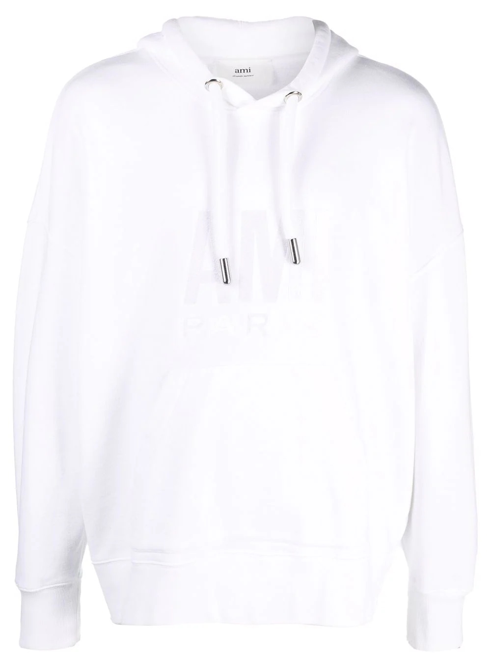 tonal logo cotton hoodie - 1