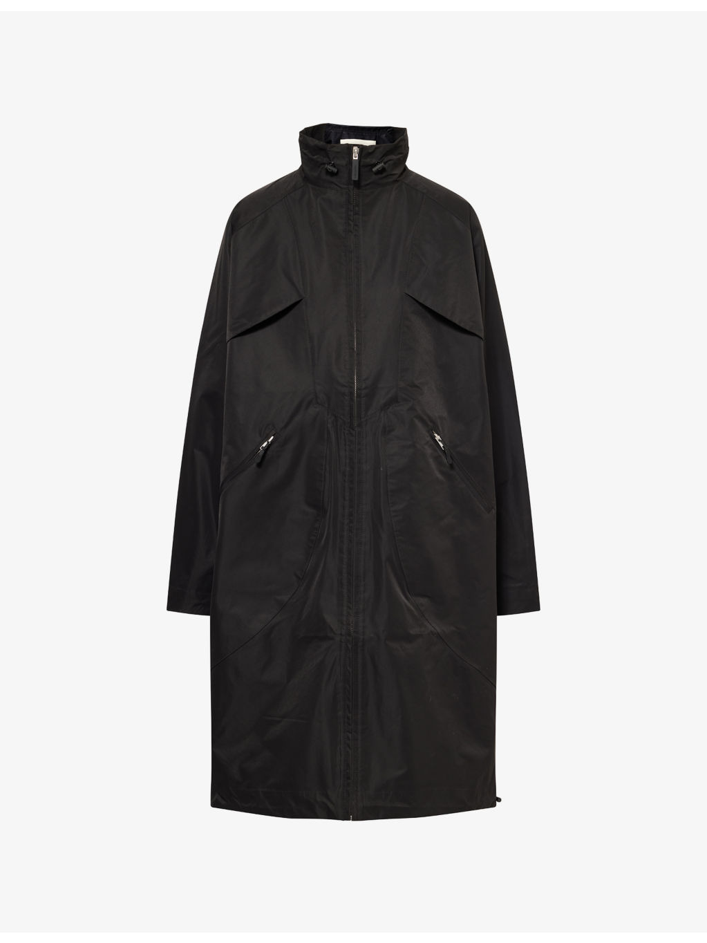 Mock-Neck Woven Rain Coat - 1