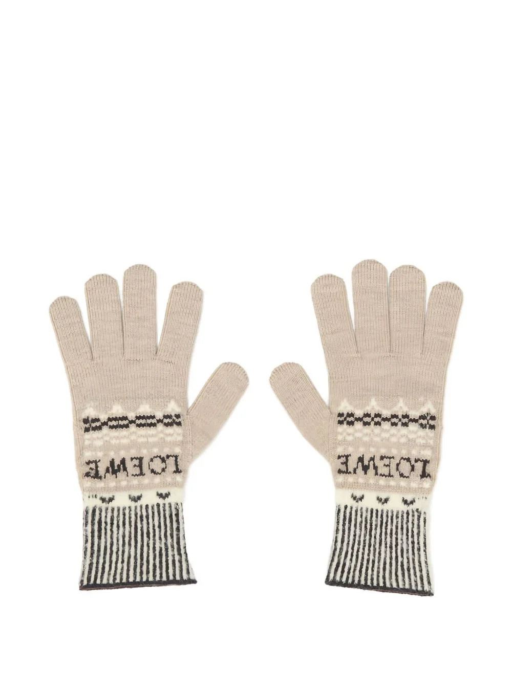 logo-embroidered patterned gloves - 1