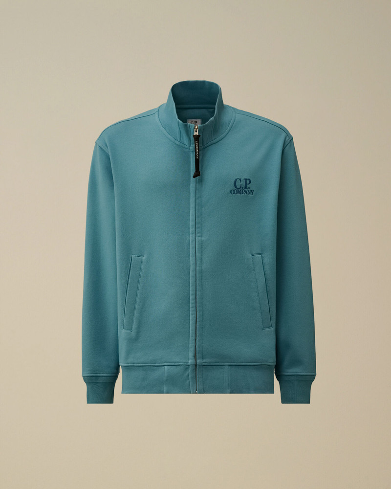 Diagonal Raised Fleece Full Zip Sweatshirt 1