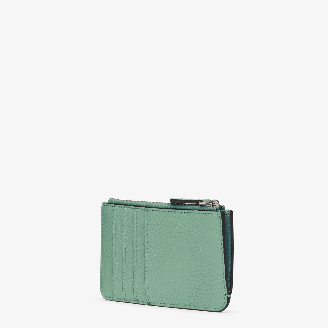 Fendi Roma key pouch with gusseted sides. The back features four card slots. Inside there is a pull- - 2