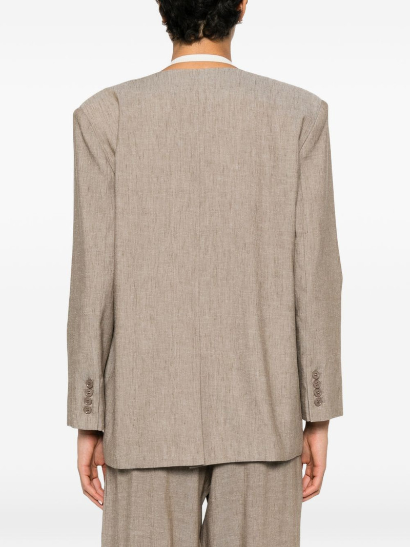collarless single-breasted blazer 4