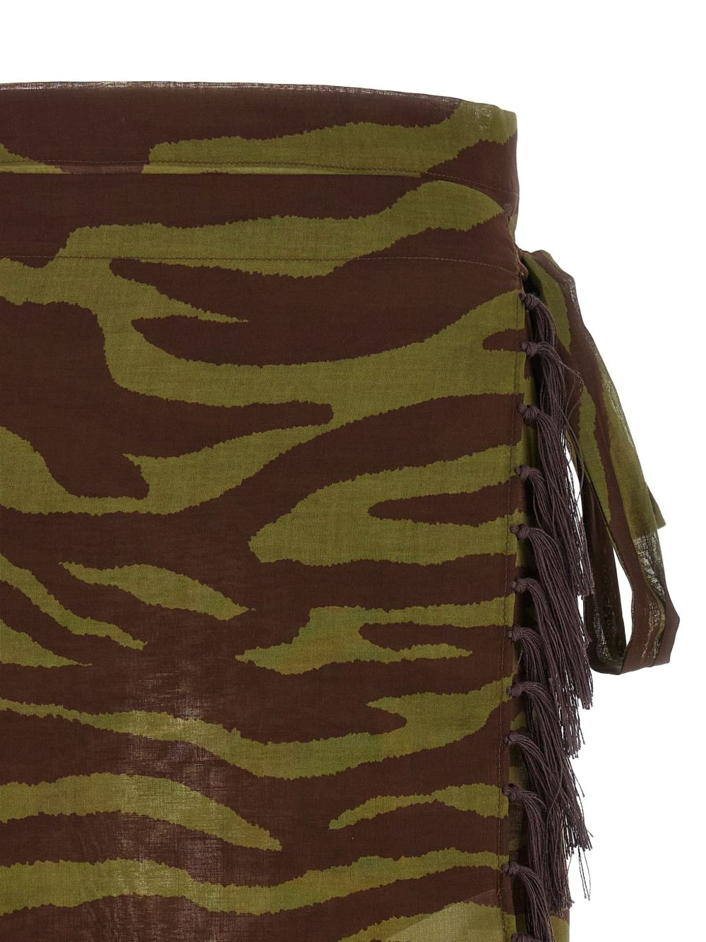 zebra print fringed sarong beach cover-up - 4