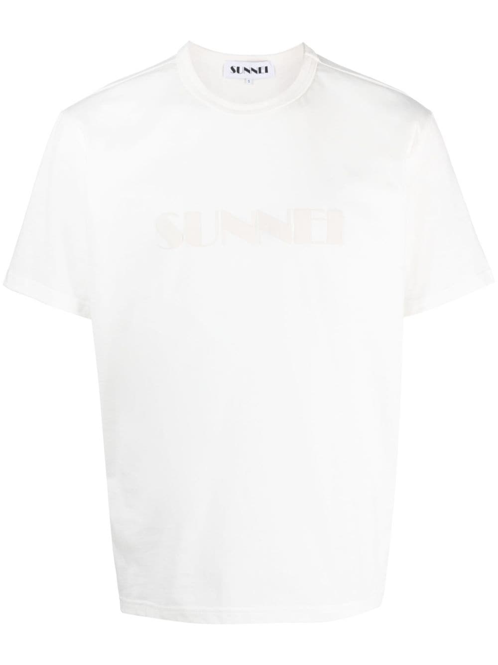 logo-embossed organic-cotton T-shirt - 1