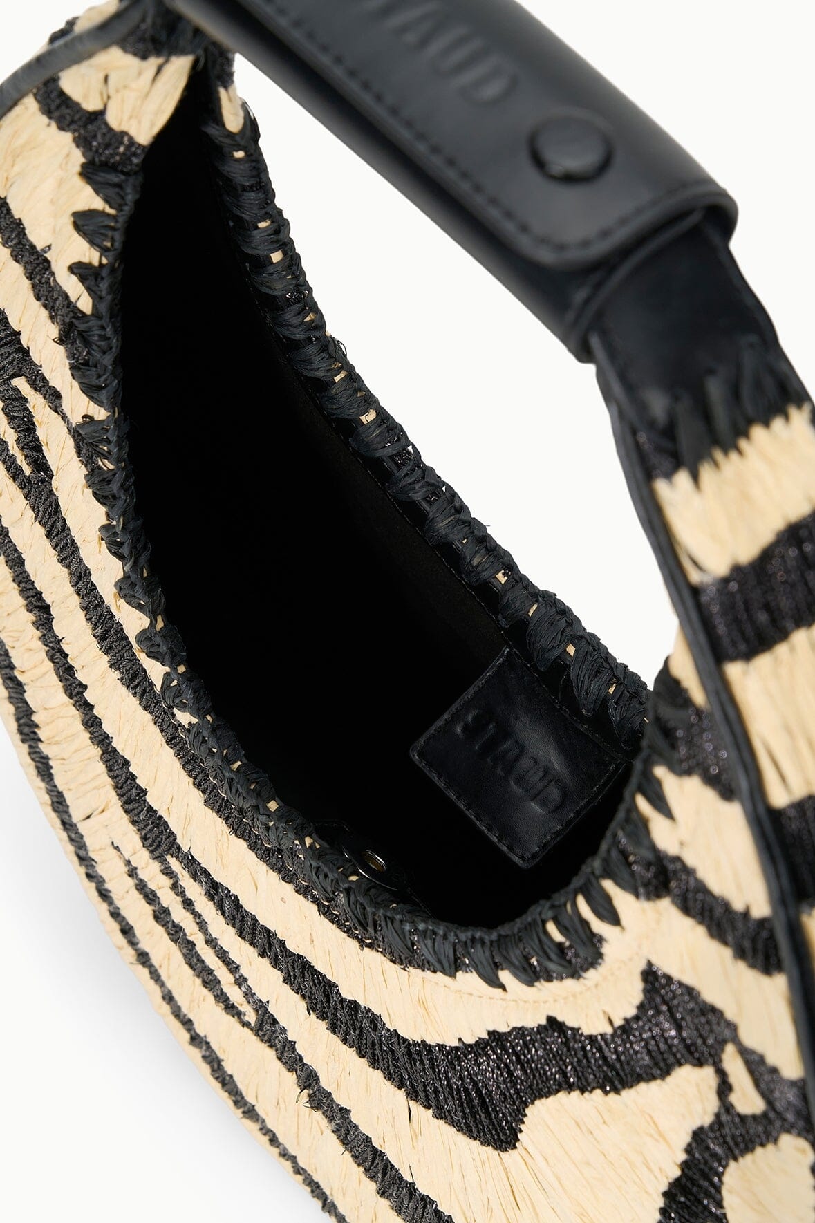 STAUD MOON TOTE BAG ZEBRA RAFFIA - 5