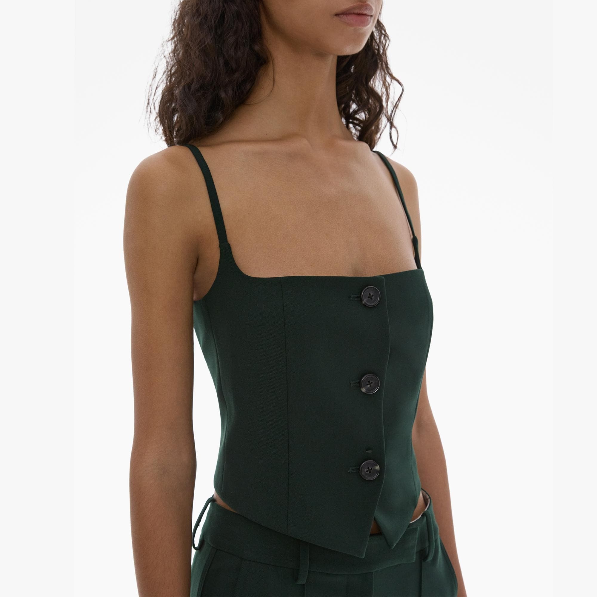 CROPPED STRETCH WOOL BLAZER TOP - 6