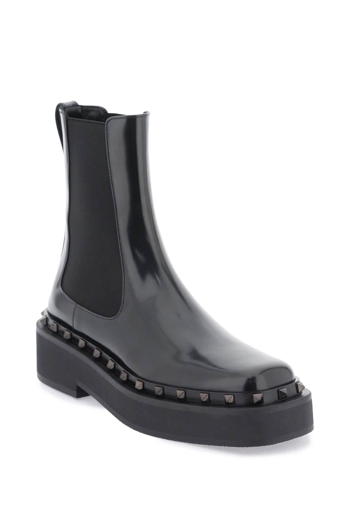 ROCKSTUD M-WAY LEATHER BEATLE BOOTS - 4