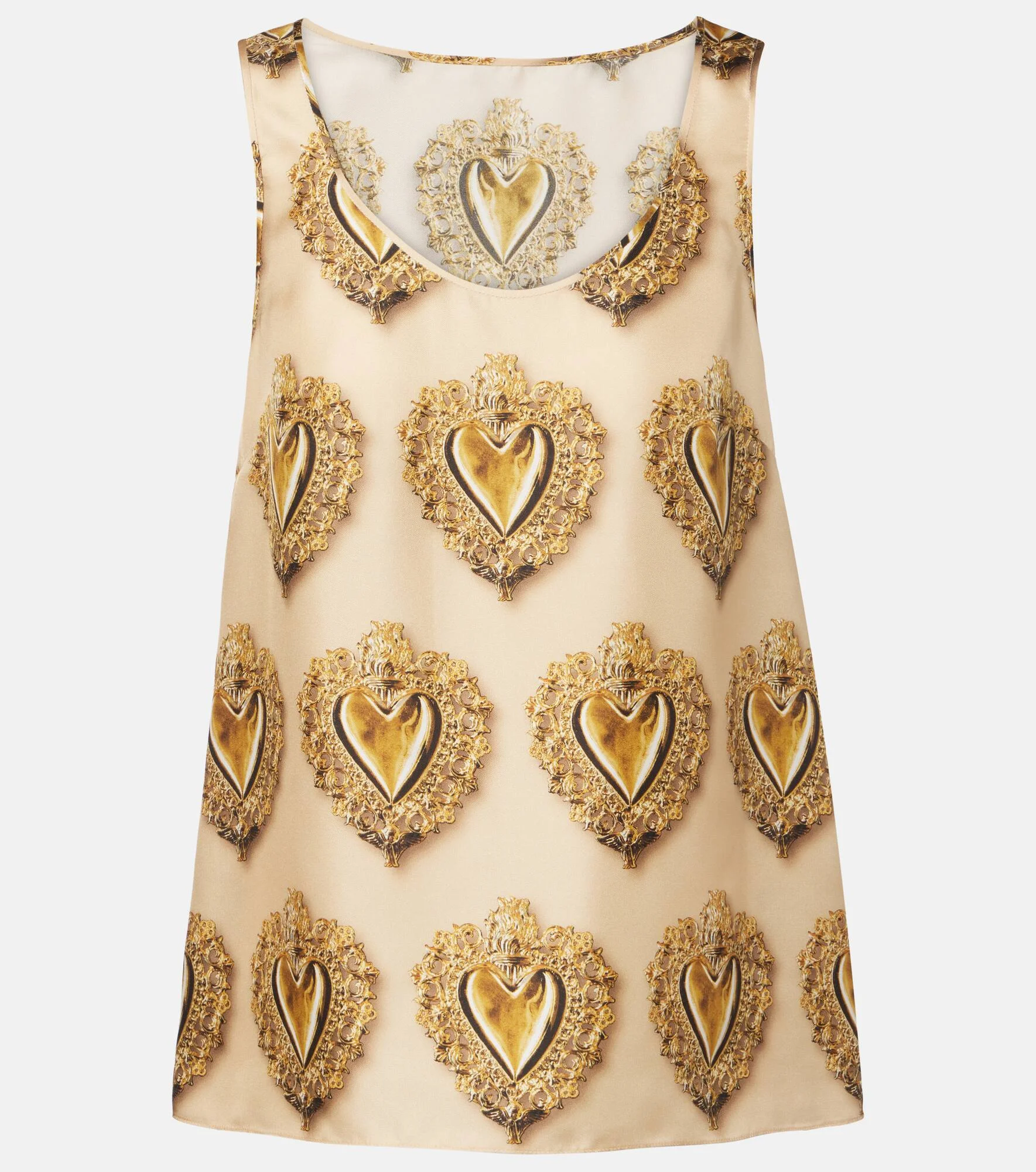Printed silk satin top - 1
