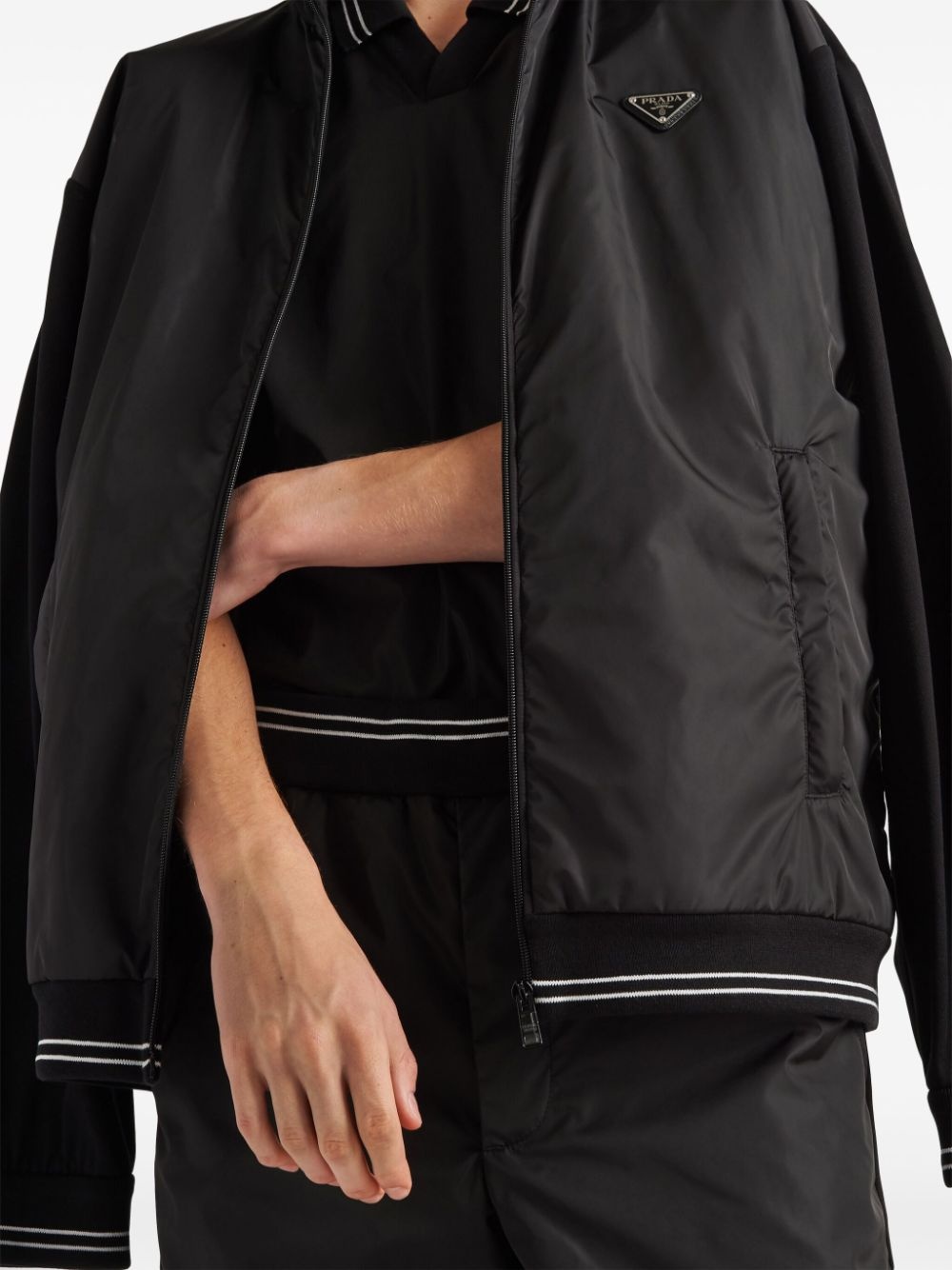 Re-Nylon panelled bomber jacket - 6