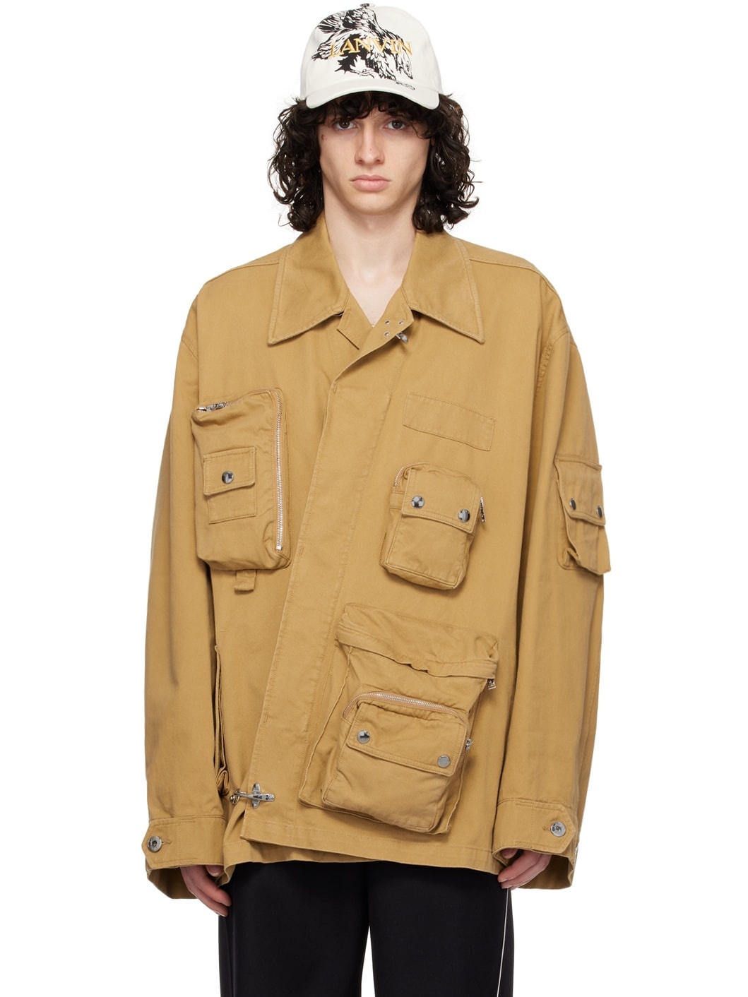 Tan Future Edition Asymmetrical Utility Jacket - 1