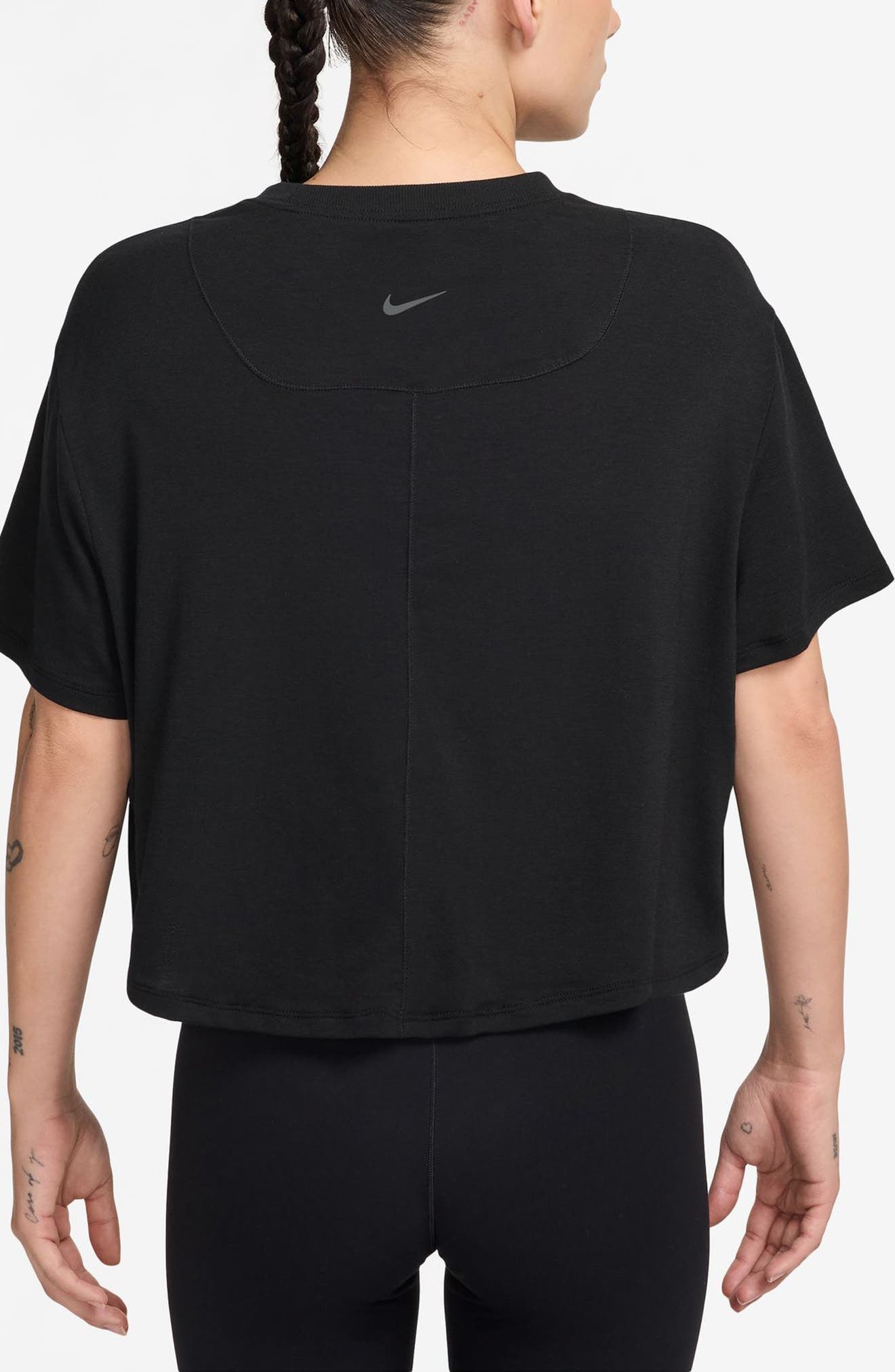 Nike One Relaxed Dri-FIT Crop Top in 010 Black/clear at Nordstrom - 2