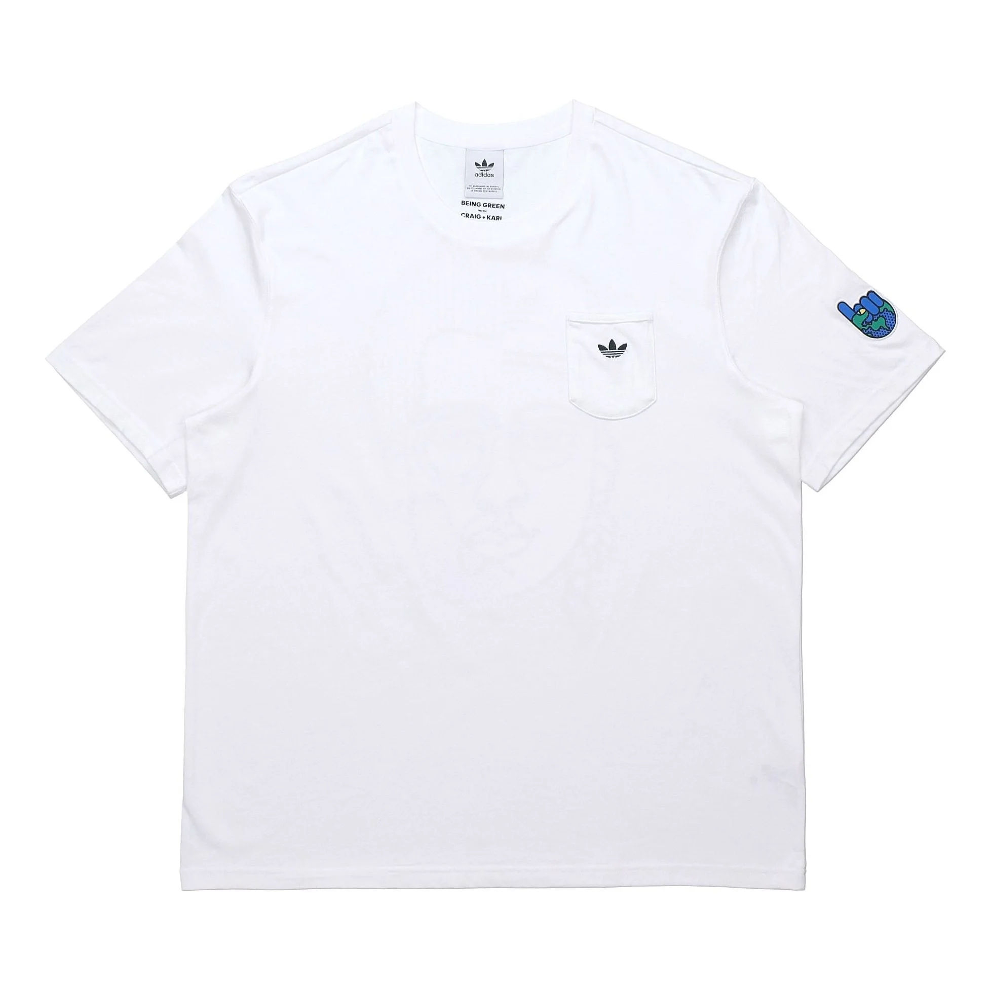 adidas originals Artist Tee Ss Funny Printing Sports Round Neck Short Sleeve White HA4691 - 1