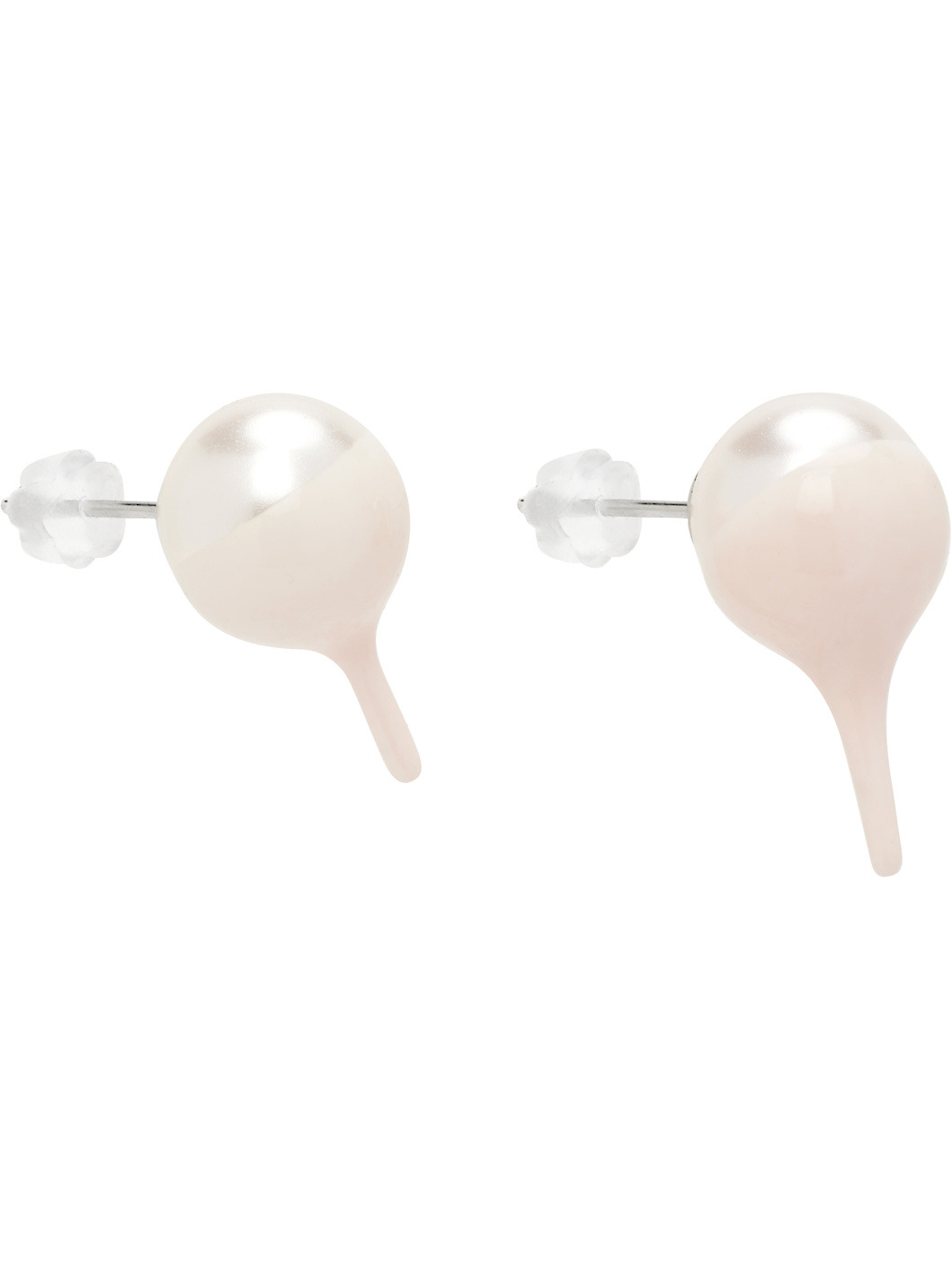 Dipped Pearl Stud Earrings - 2