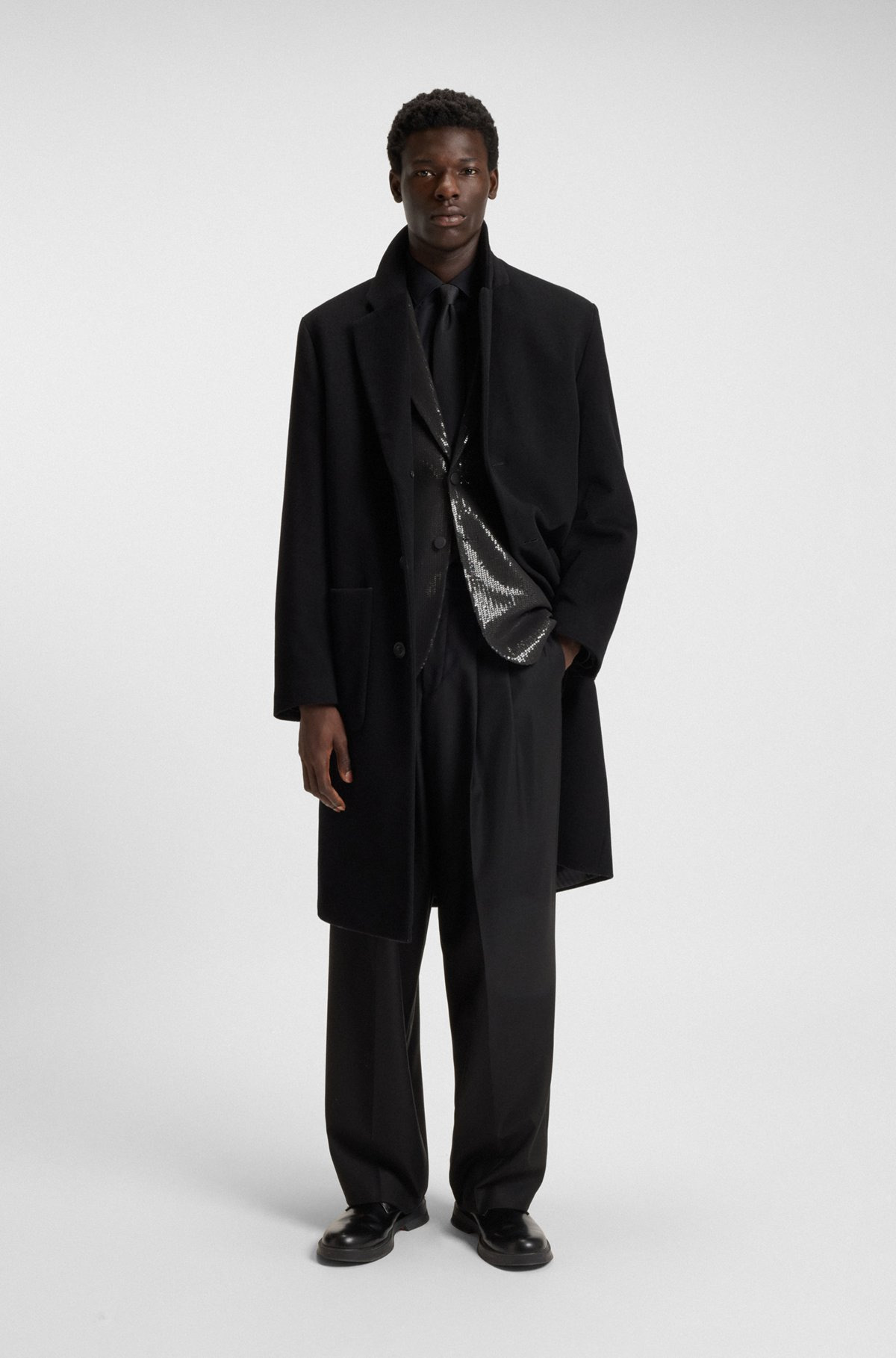 REGULAR-FIT COAT IN A WOOL BLEND - 4