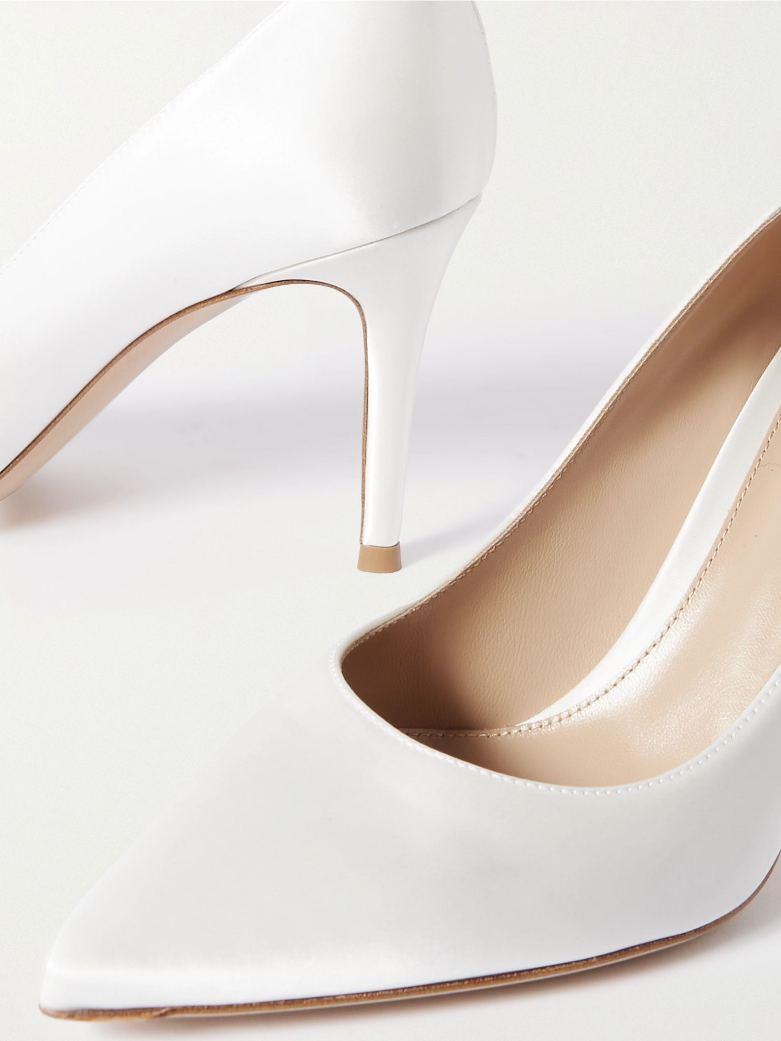 Gianvito 85 satin pumps White - 4