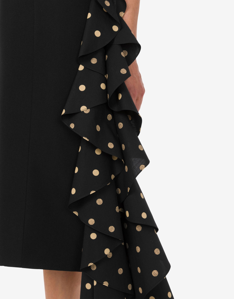 POLKA DOTS WOOL BLEND DIAGONAL DRESS 3