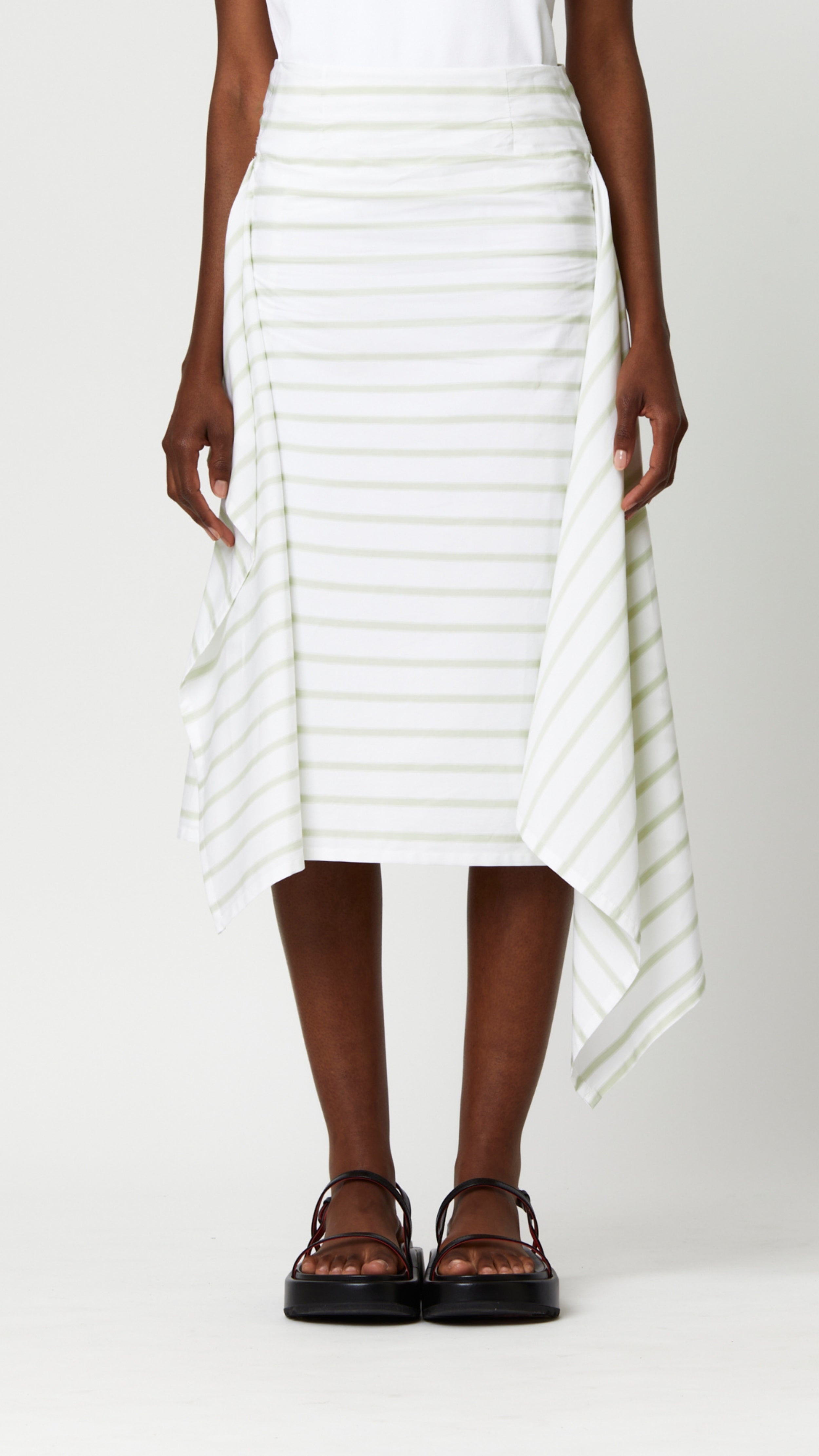 Asymmetrical Striped Skirt - 2