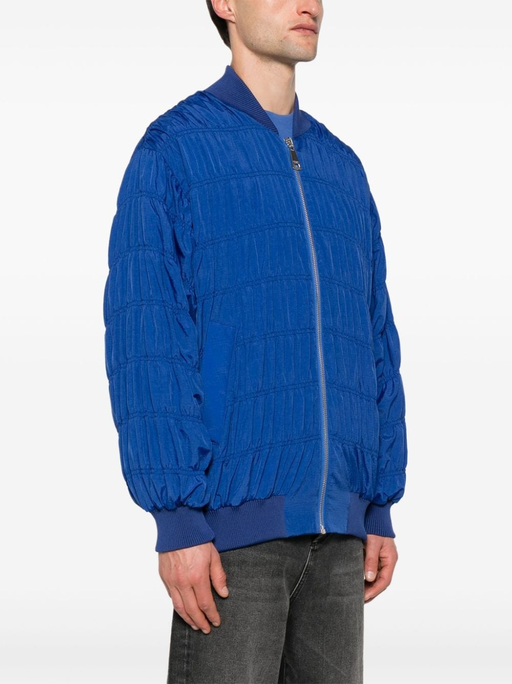 ruched-detail oversize jacket - 3