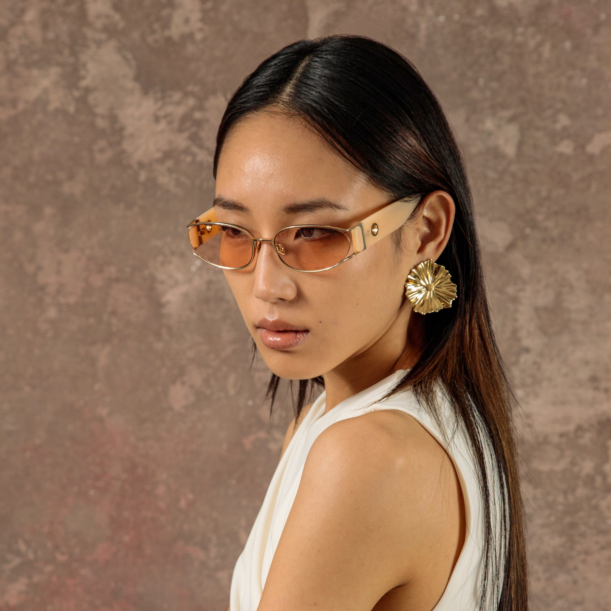 SHELBY CAT EYE SUNGLASSES IN PEACH - 6