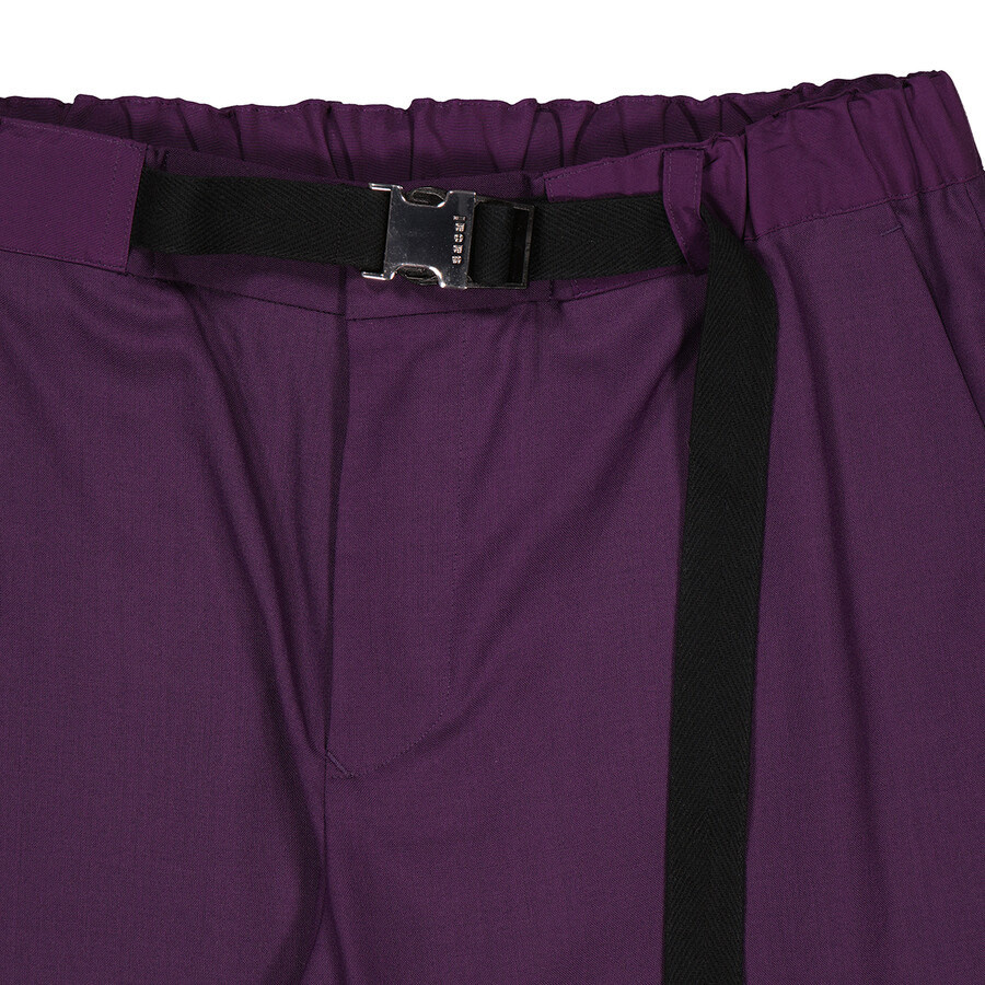 Sacai Men's Purple Suiting Pants With Belt - 2