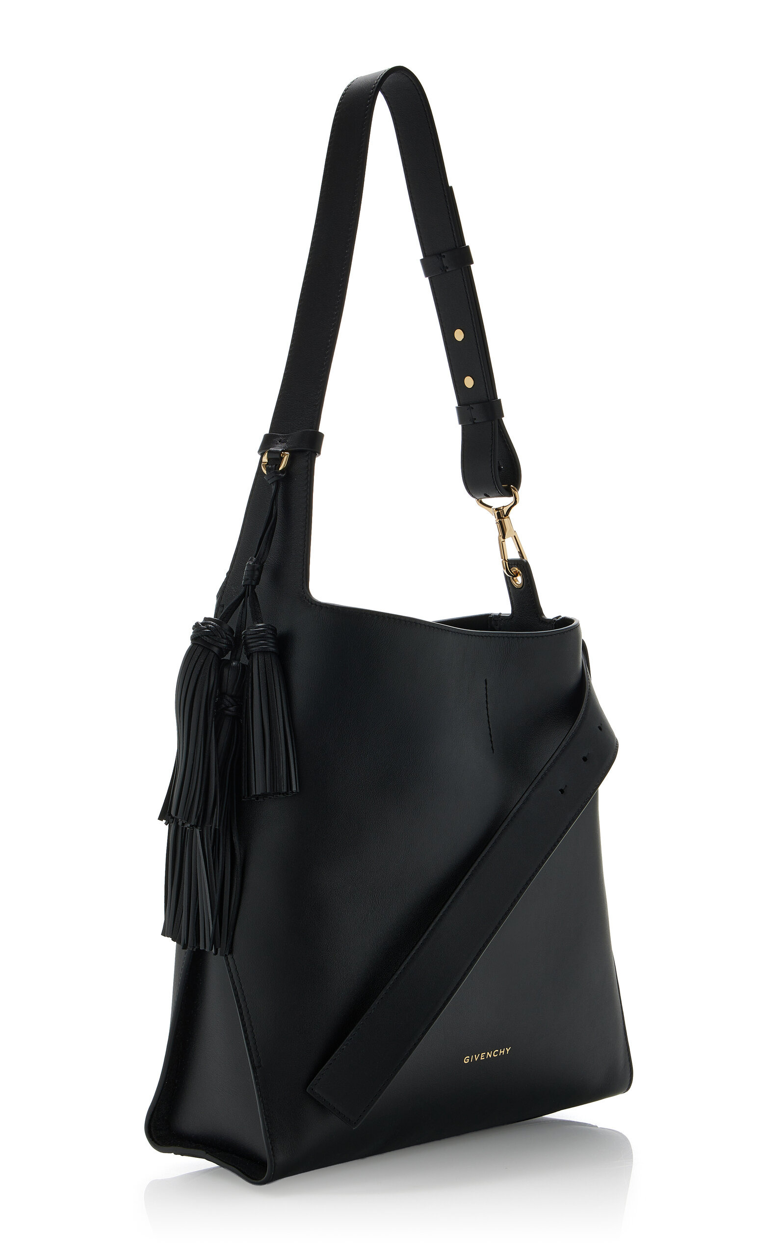 Medium Belted Leather Hobo Bag black - 3