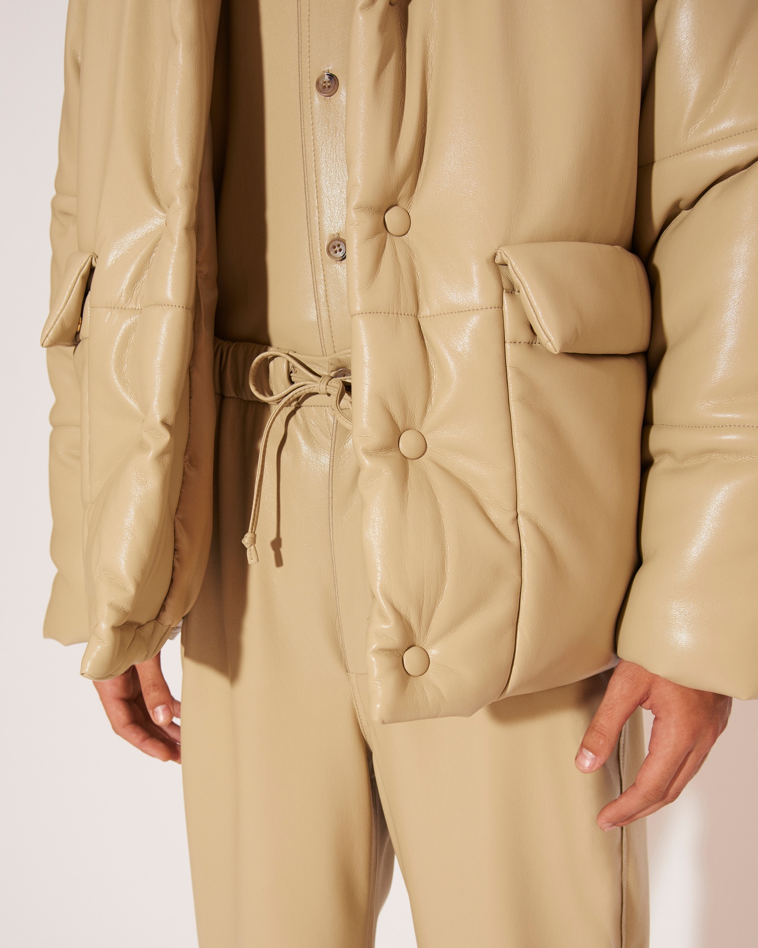 HIDE MENS - Vegan leather puffer jacket - Pebble - 6