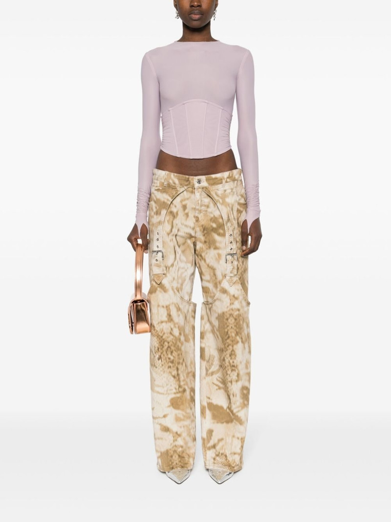 Blumarine python-print wide-leg jeans outlook