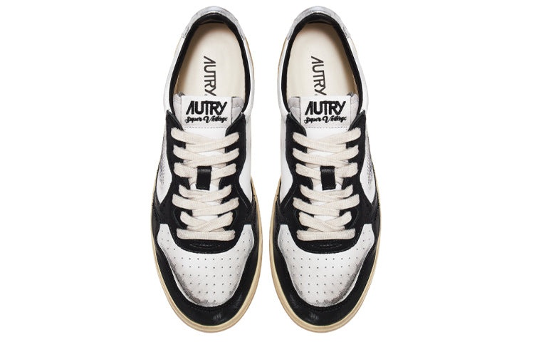 (WMNS) Autry Medalist Super Vintage Leather Low Sneakers 'White Black Silver' AVLW-SV11 - 3