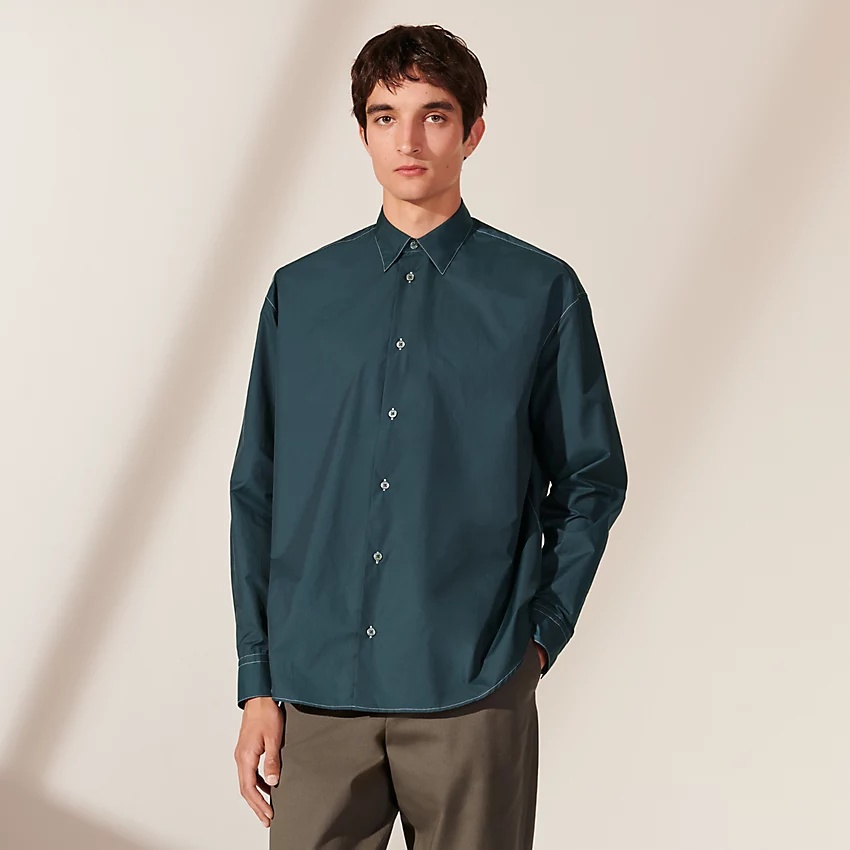 Boxy fit shirt with flexible collar - 2