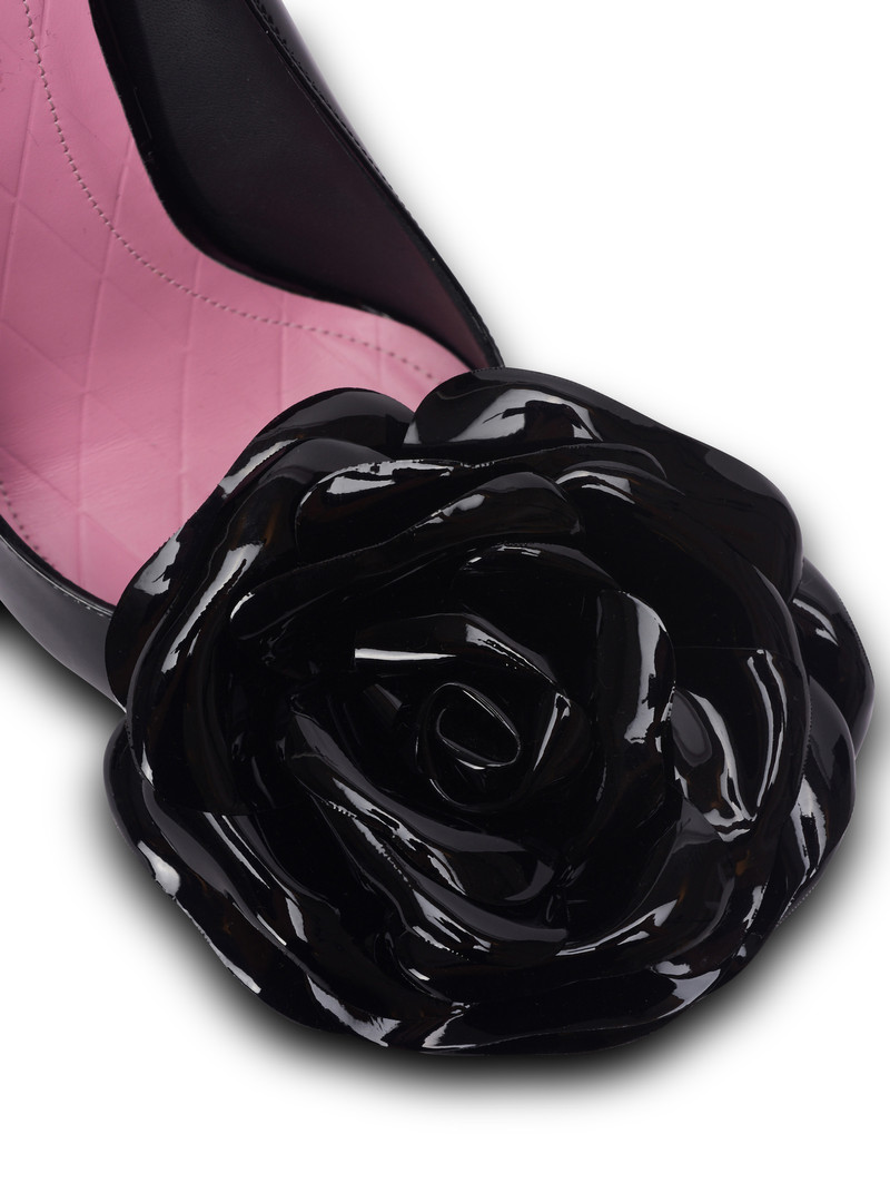 Patent leather Ruby pumps with flower detail 5