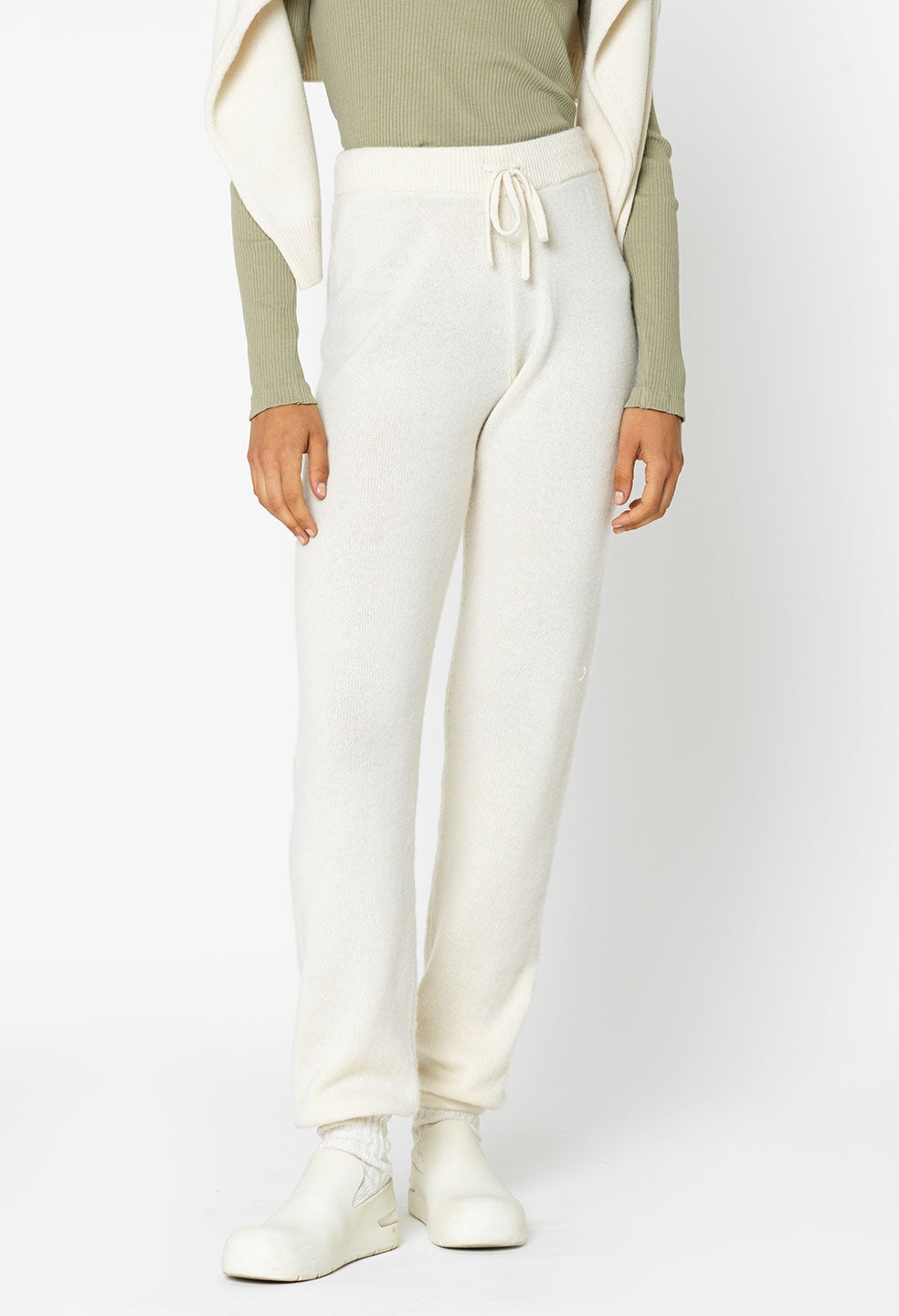 TWO TONE CASHMERE SWEATPANTS - 4