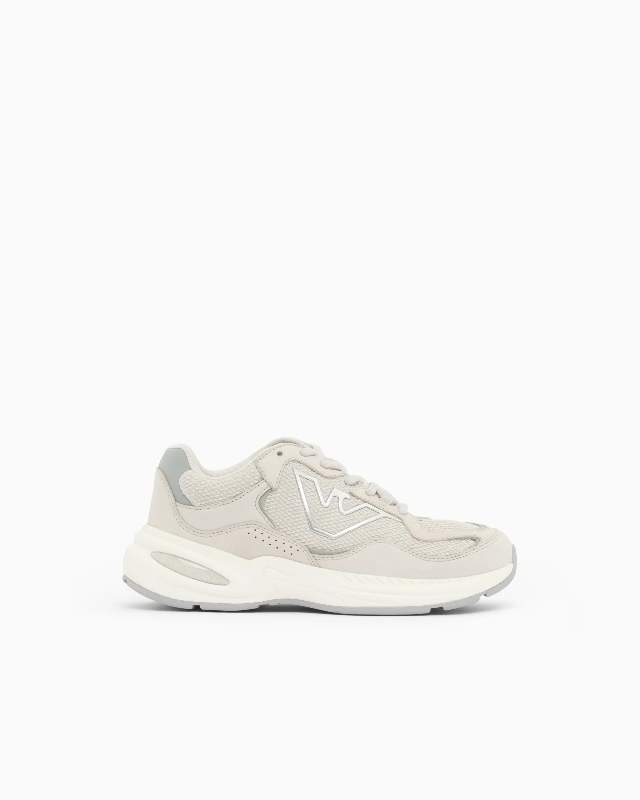 SNEAKERS WITH MESH AND LEATHER UPPER AND CHUNKY RUBBER SOLE - 1