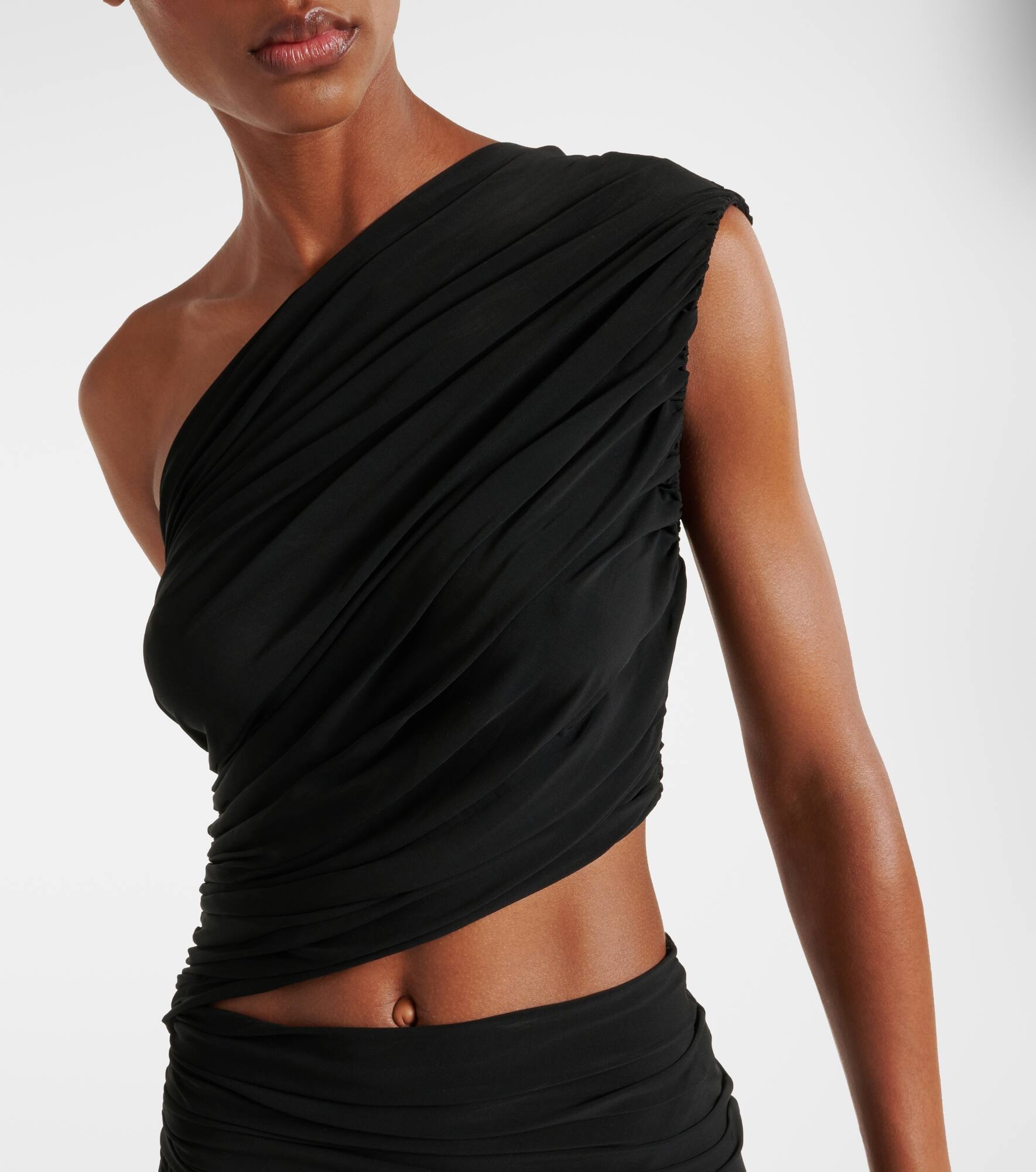 Cutout ruched jersey midi dress - 4