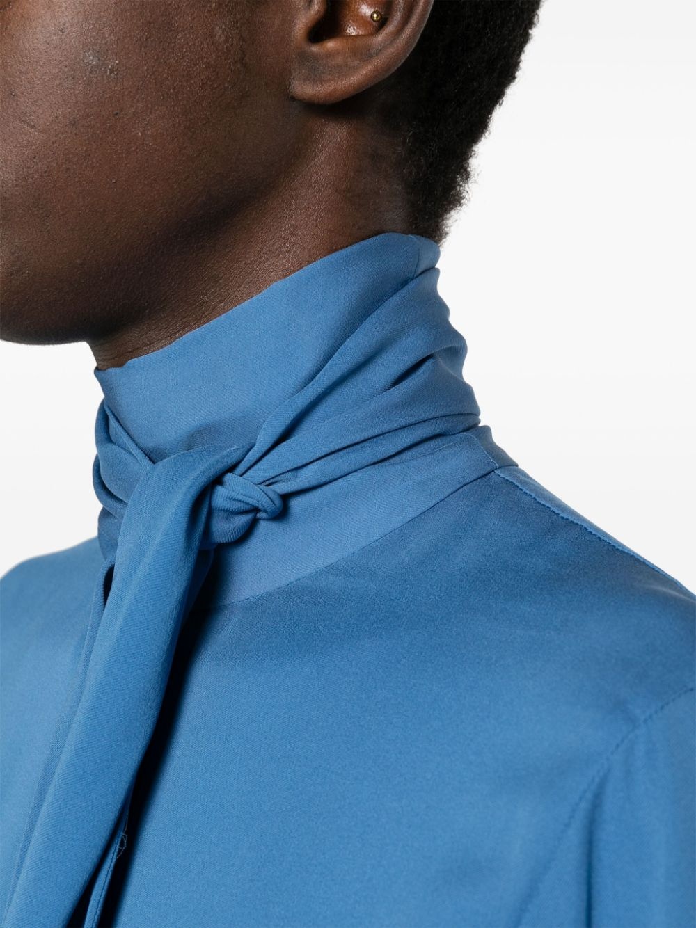 tie-neck silk blouse - 5