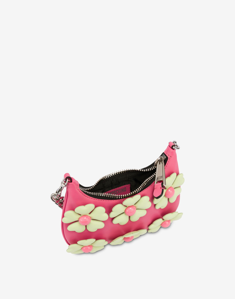 MINI NAPPA LEATHER HEART FLOWERS HOBO BAG 3