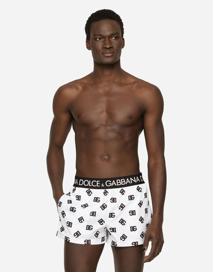 Short swim trunks with all-over DG print - 4