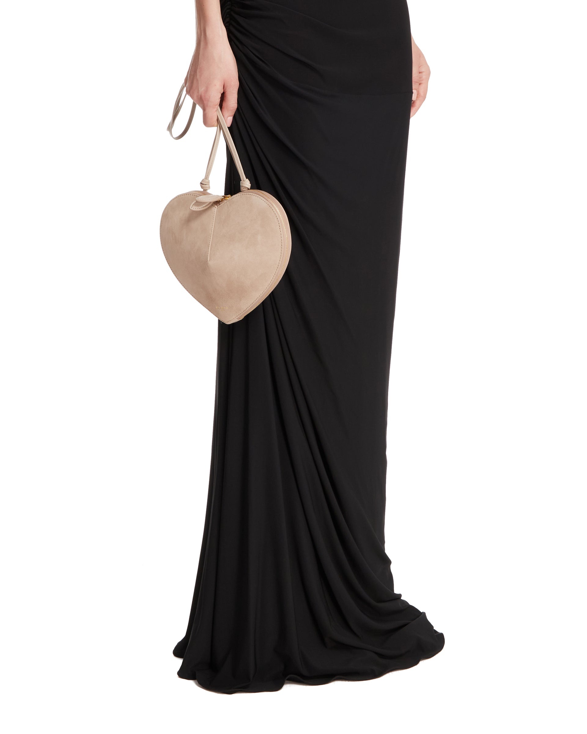 Beige Suede Le Coeur Bag - 4