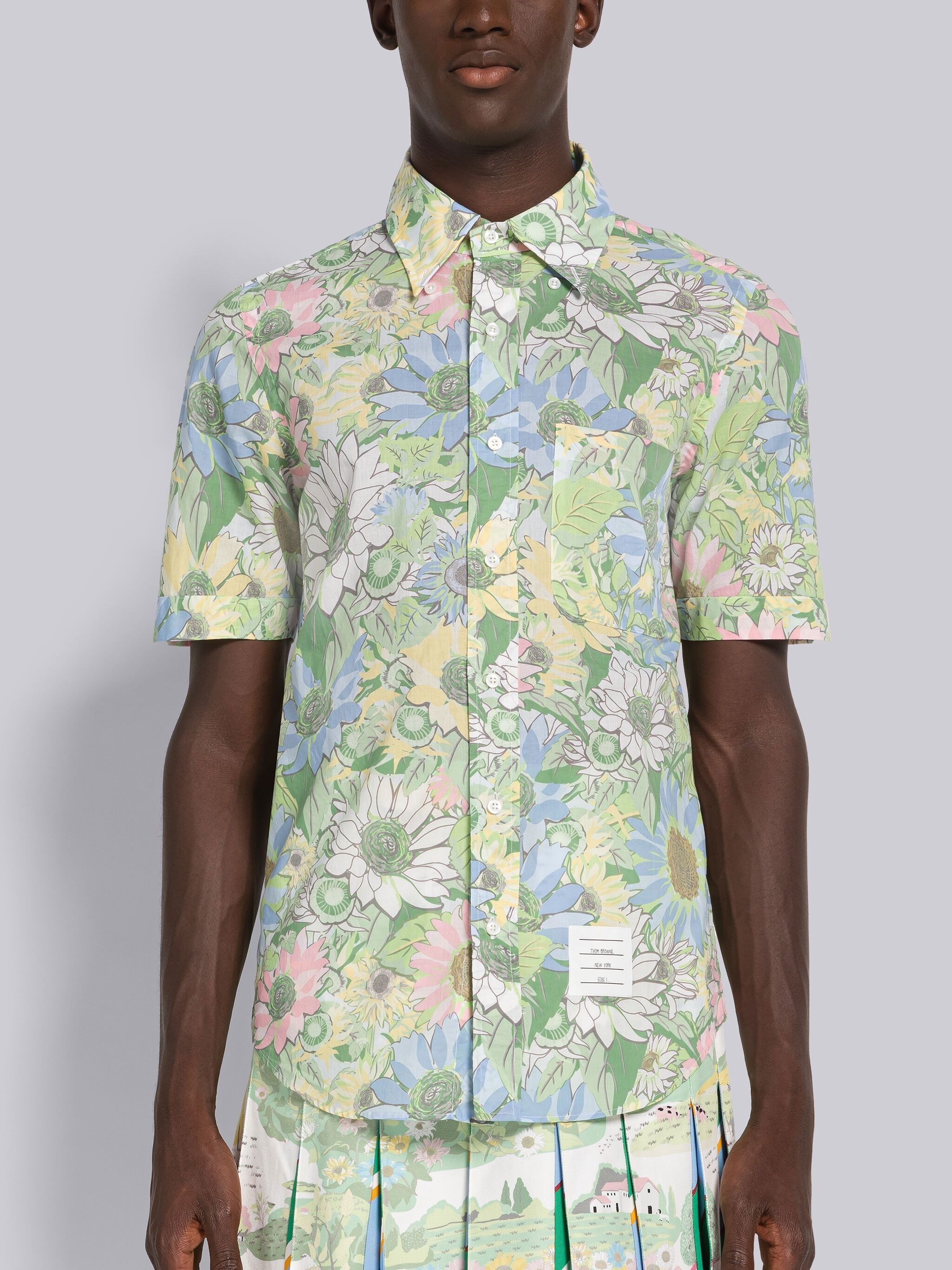 Floral Cotton Voile Short Sleeve Shirt - 3